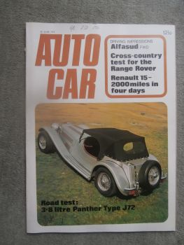 Autocar 22.6.1972 Alfasud,Panther Type J72 3.8l,Dauertest Renault 15,Hillman Super Minx Convertible,Range Rover
