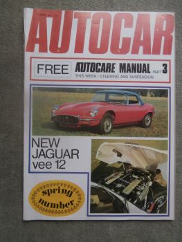 Autocar 1.4.1971 Jaguar E-Type V12 Series3,Caravan Test Bedford Dormobile Deauville and Ford Transit Wayfarer