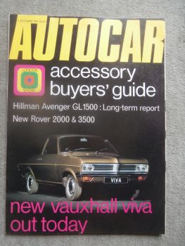Autocar 1.10.1970 Hillman Venger GL1500 longterm report,Vauxhall Viva,Ford Cortina,Chrysler 160,