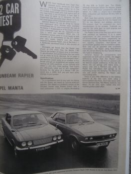 Autocar 10.12.1970 Roadtest Hillman Venger GT,Opel Manta 1600 vs. Sunbeam Rapier,Datsun 240Z Rally Car,