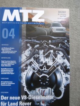 Motortechnische Zeitschrift 4/2007 Landrover V8 Dieselmotor mit 200kw/272ps