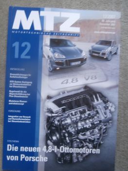 Motortechnische Zeitschrift 12/2007 Porsche Cayenne 4.8l V8 Ottomotoren S + turbo mit 283 und 368kw,