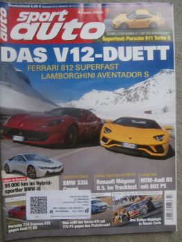 sport auto 3/2018 Porsche 911 turbo S, Ferrar 812 Superfast v. Aventadort S, BMW 335i Coupé Gebrauchtwagen E92