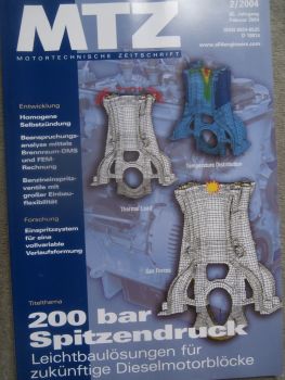 Motortechnische Zeitschrift 2/2004 200 bar Spitzendruck für zukünftige Dieselmotorblöcke,