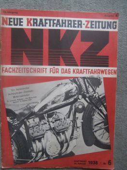 Neue Kraftfahrer Zeitung Nr. 6/1938 Moto Guzzi,Amsterdamer Automobilsalon,