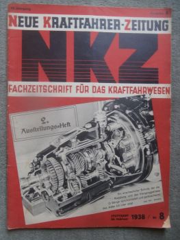Neue Kraftfahrer Zeitung Nr. 8/1938 Mercedes Benz OP 3750,Büssing NAG,