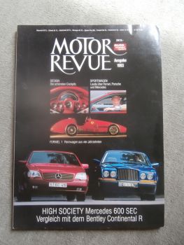 Motor Revue Ausgabe 1993 Mercedes Benz 600SEC C140 vs. Bentley Continental R,Ferrari 512TR,Cobra 427,McLaren F1,