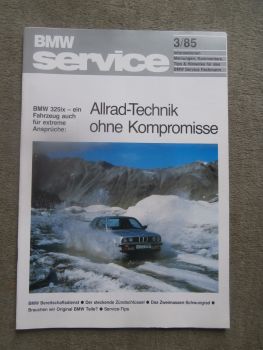 BMW service 3/1985 325iX E30,das Zweimassen-Schwungrad,M3 E30,M5 E28