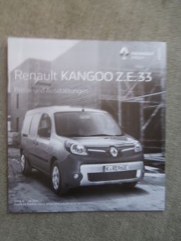 Renault Kangoo Z.E. 33 Preise und Ausstattungen Juli 2020