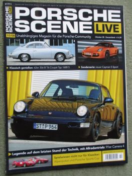 Prosche Scene Live 10/2008 62er 356 B T6 Coupé Typ 1600S,Cayman S Sport,964 C4,944 S2 Coupé