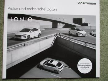 Hyundai IoniQ Preisliste Juli 2020