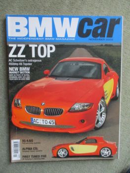 BMW car 11/2003 AC Schnitzer Z4 V8 Topster E85,X5 4.6iS E53, AC Schnitzer 530d E60,Alpina 3.0CSL E9,Alpina B10 Buying Guide E39