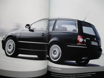 VW Passat W8 +Variant August 2001 Katalog+technischen Daten/Ausstattungen