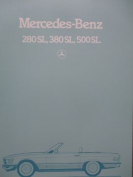 Mercedes Benz 280SL 380SL 500SL Prosekt Mai 1983 R107 NEU