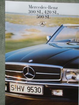 Mercedes Benz 300SL 420SL 500SL R107 Prospekt Mai 1986 NEU