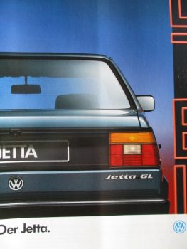 VW Jetta CL GL GT GTD Prospekt August 1988 40kw 53kw 51kw 66kw 79kw 82kw 102kw+Diesel 40kw 51kw