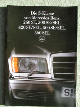 Mercedes Benz S-Klasse W126 260SE 300SE/L 420SE/L 500SE/L 560SEL Katalog Juni 1986