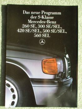 Mercedes Benz S-Klasse W126 260SE 300SE/L 420SE/L 500SE/L 560SEL Katalog August 1985