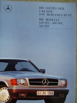 Mercedes Benz S-Klasse Coupés C126 420SEC 500SEC 560SEC August 1988