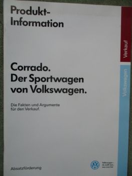 VW Corrado Typ53i Prodluktinformation Fakten Argumente für den Verkauf Juli 1988 intern
