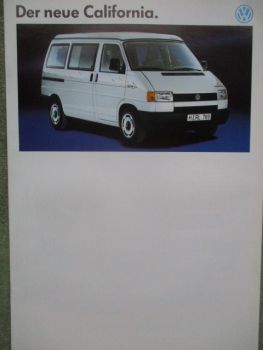 VW T4 California Katalog 62kw und 81kw Benziner 1.9l Diesel 45kw 2.4l Dieselmotor 57kw Juni 1991