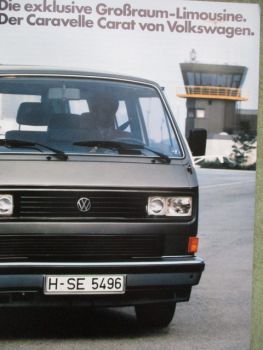 VW T3 Caravelle Carat August 1983 Prospekt NEU