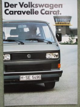 VW T3 Caravelle Carat Februar 1985 Prospekt NEU