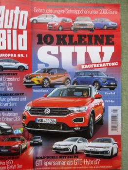 Auto Bild 2/2021 VW Golf8 GTI vs. GTE, BMW 320i G20 vs. Volvo S60 B4, Opel Crossland,