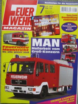 Feuerwehr Magazin 7/1997 HLF Gelenkmast,Gerätewagen auf MAN