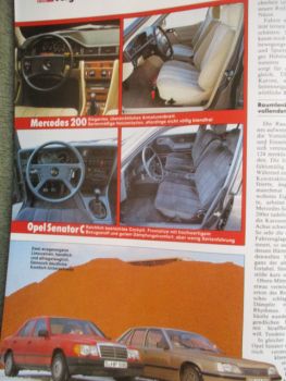 Auto Zeitung 3/1985 Mercedes Benz 200 W124 vs. Opel Senator 2.2i Sonderdruck Vergleichstest