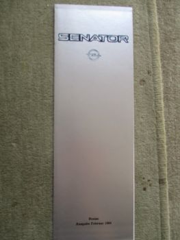 Opel Senator A Preisliste 85kw 2.0 2.5iE 100kw 3.0E 132kw Februar 1984