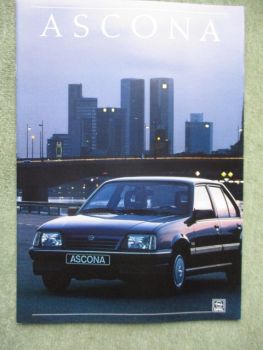 Opel Ascona C LS Touring GLS Exklusiv GT/Sport 55kw Diesel 40kw 62kw 95kw 85kw+Katalysator Oktober 1987