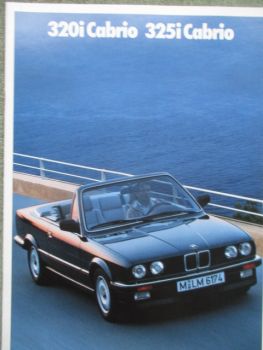 BMW 320i Cabrio 325i Cabrio E30 Prospekt März 1990 Rarität