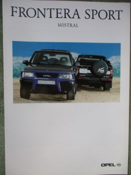 Opel Frontera Sport Mistral 2.0l +2.8l Turbodiesel Mai 1995 Katalog