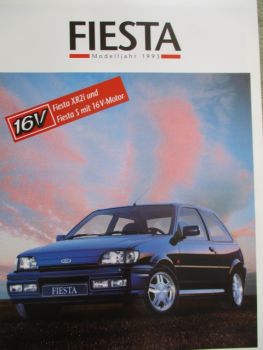 Ford Fiesta XR2i +S  +CLX Calypso +C Prospekt März 1992