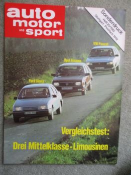 auto motor und sport 25/1982 Ford Sierra 1.6L vs. Opel Ascona 1.6L vs. VW Passat 1.6CL