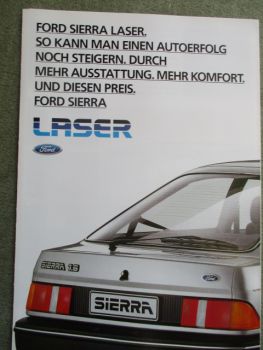 Ford Sierra Laser 3-türige Limousine 5-türig +Turnier Prospekt April 1984
