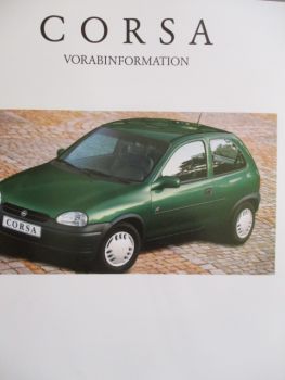 Opel Corsa B City Eco Swing Joy CDX +Sport GSi 16V Vorabinformation Juni 1995