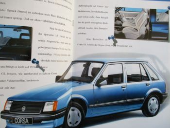 Opel Corsa A Swing GL GT +Diesel Katalog Juli 1987