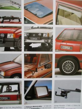 Opel Corsa A Zubehör Katalog +Radios +Bezüge+Pflege April 1985