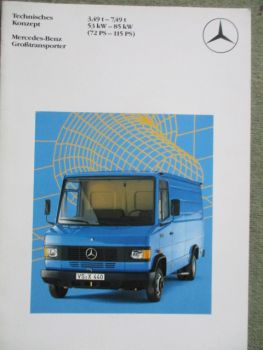 Mercedes Benz Großtransporter 3,49t-7,49t 53kw-85kw Katalog März 1986