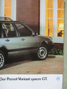 VW Passat Variant syncro GT August 1985 32b Katalog