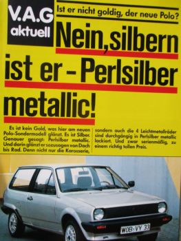 VW Polo Perlsilber Metallic Typ86 VAG Aktuell Katalog
