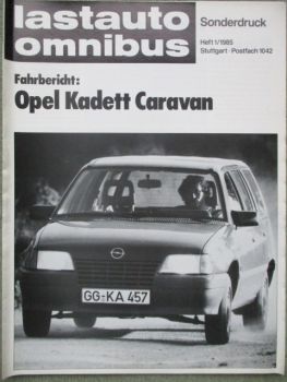 lastauto omnibus 1/1985 Fahrbericht Opel Kadett E Caravan Sonderdruck