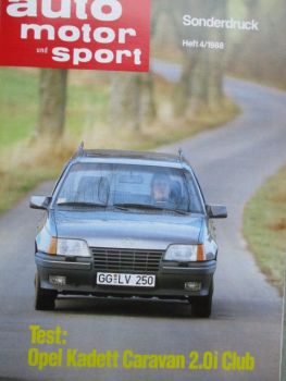 auto motor und sport 4/1988 Opel Kadett E Caravan 2.0i Club Testbericht