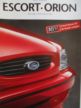 Ford Escort +Orion Prospekt Vorabinformation Juli 1992 +Ghia +Turnier +XR3i +RS2000 +RS Cosworth