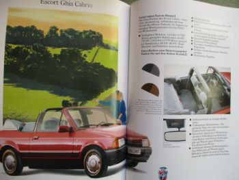 Ford Escort C CL Bravo Ghia +Turnier +XR3i +RS Turbo +Cabrio August 1989