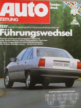 Auto Zeitung Vergleichstest Audi 100 2.3E Typ44 vs. Opel Omega A CD 2.4i vs. Toyota Camry GLXi V6 und Volvo 740GLT 16V