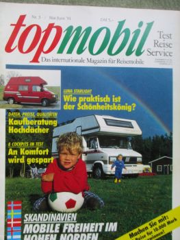 topmobil Mai/Juni 1991 Luna Starlight auf VW T4,MB 100,Fiat Ducato,Iveco Daily, VW LT,FordTransit,