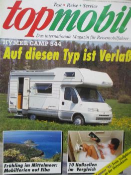 topmobile 3/1995 Hymer Camp 544, Nasszellen Vergleich, Bürstner T604 vs. Rapido 760